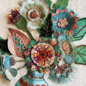 'Fantasy Flowers' - Machine Embroidered Panel , D Ronaldson 2027