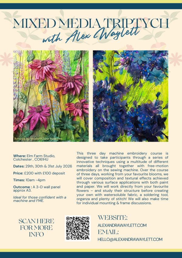 'Mixed Media Triptych' - Machine Embroidery Summer Course '26 - Image 25