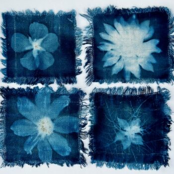 ‘Fragments of Blue’ – Cyanotype Textile Patches with Marion Sidebottom